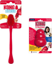 Sparset: KONG Classic + KONG rengöringsborste - KONG Classic L (10 cm) + rengöringsborste S-XXL