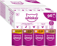 Megapakke 96 x 85 g Whiskas porsjonsposer - Fjærfeutvalg i gelè (96 x 85 g)