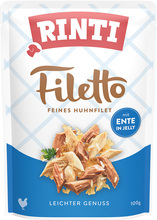 Økonomipakke RINTI Filetto portionsposer i gelé 48 x 100 g - Kylling med And