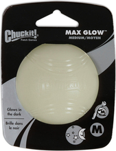 Chuckit! Ball Launcher Sport - oheen: Chuckit! Max Glow Ball -pallo, koko M: Ø 6,5 cm (ei sis. Launcheria)
