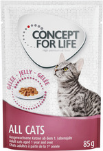 Concept for Life Indoor Cats - förbättrad formel! - Som tillskott: 12 x 85 g Concept for Life All Cats - i gelé