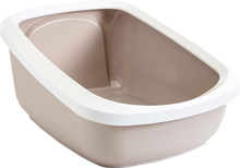 Savic Aseo XXL kattebakke - med høj kant - Begyndersæt: toilet mocca/hvid + 6 Bag it up