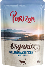 Purizon 6 x 70g/85g til en prøvepris! - Økologisk: Laks og kylling med spinat (6 x 85 g)