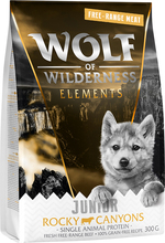 Wolf of Wilderness JUNIOR Rocky Canyons frittgående okse – uten korn - 300 g
