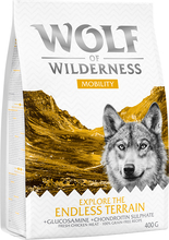 Prova-på-pris! Wolf of Wilderness torrfoder för hund! - Explore The Endless Terrain - Mobility (400 g)