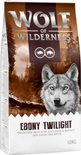 Økonomipakke: 2 x 12 kg Wolf of Wilderness - Ebony Twilight vildsvin & bøfler