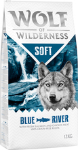 Økonomipakke: 2 x 12 kg Wolf of Wilderness - Soft & Strong Blue River Laks