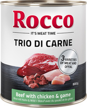 Rocco Classic Trio di Carne - 6 x 800 g - Okse, Kylling & Vilt