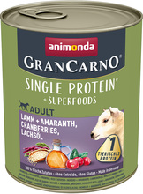 Animonda GranCarno Adult Superfoods 6 x 800 g - Lamm & amarant, tranbär, laxolja