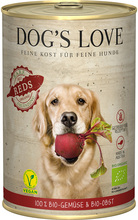 Ekonomipack: Dog´s Love Ekologisk Vegan 12 x 400 g - Ekologisk Reds