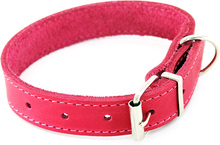 Heim halsband med dekorsöm, pink - 28 - 35 cm halsomfång, B 25 mm