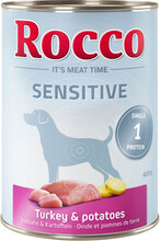 Rocco Sensitive 12 x 400 g - Kalkun & kartoffel