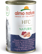 Ekonomipack: Almo Nature HFC 12 x 140 g - Tonfisk, kyckling & skinka