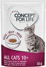 Concept for Life All Cats 10+ - förbättrad formel! - Som tillskott: 12 x 85 g Concept for Life All Cats 10+ i gelé