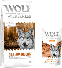 12 kg Wolf of Wilderness 12 kg + 100 g Training "Explore" på köpet! - Oak Woods - Wild Boar