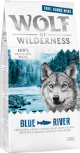 Økonomipakke: 2 x 12 kg Wolf of Wilderness - Blue River Frilandskylling & Laks