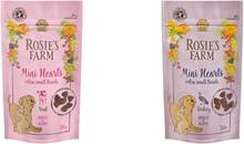 Provpack: Rosie's Farm Mini Snacks - Mini Hearts Puppy 2 x 50 g: Kalkon + Kalv