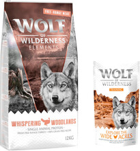 12 kg Wolf of Wilderness 12 kg + 100 g Training "Explore" på köpet! - Whispering Woodlands - Free Range - Turkey (monoprotein)