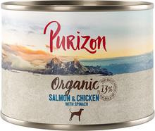 Purizon 6 x i olika storlekar till prova-på-pris! - Organic Salmon & Chicken with Spinach (6 x 200 g)