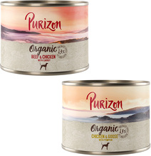 Spara nu! Purizon 24 x 140 / 200 / 300 g till extra förmånligt pris - Purizon Organic mixpack I (12 x kyckling & gås, 12 x nötkött & kyckling) 200 g konserv