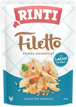 Økonomipakke RINTI Filetto portionsposer i gelé 48 x 100 g - Kylling med Laks