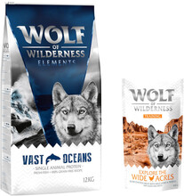 12 kg Wolf of Wilderness 12 kg + 100 g Training "Explore" på köpet! - Vast Oceans - Fish (monoprotein)