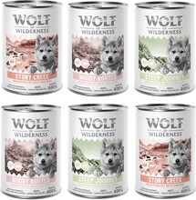 10 % Rabatt! Wolf of Wilderness mixpakker - 6 x 400 g (bokser): JUNIOR 2x Fjærkre & storfe, 2x Fjærkre med lam, 2x Fjærkre med gris