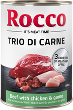 Rocco Classic Trio di Carne – 6 x 400 g - Okse, høns & vilt