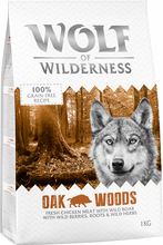2 x 1 kg Wolf of Wilderness torrfoder till sparpris! - Adult Oak Woods - Wild Boar