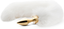 Easytoys Fox Tail Plug Gold/White Analplugg med svans