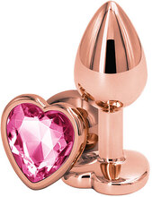 Rose Gold Pink Heart Small Analplugg metall