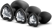 Luxe Bling Plugs Training Kit White Gems Analplug pakke