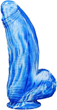 Silicone Dildo Fat Dick Blue-White 25cm Monster dildo