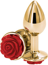 NS Novelties Rose Buttplug Small Red Buttplug metal