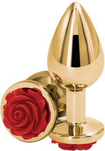 NS Novelties Rose Buttplug Medium Red Analplugg metall