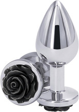 NS Novelties Rose Buttplug Medium Black Analplugg metall