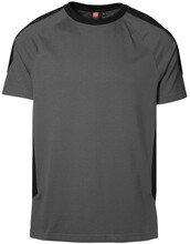 ID PRO Wear T-shirt med kontrast farve, 0302 silver grå str. 3XL