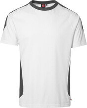 ID PRO Wear T-shirt med kontrastfarve, 0302 hvid, str. L