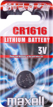 Maxell knapcellebatteri Lithium CR1616 - pakke med 1 stk.