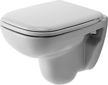 Duravit D-Code Compact væghængt toilet, antibakteriel, hvid