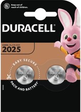 Duracell knapcellebatteri CR2025 - pakke á 2 stk.
