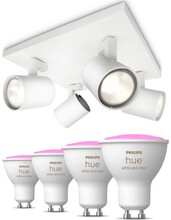 Philips Runner spotlampe, 4 spots, Hue White Color Ambiance pærer
