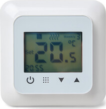 Heatcom HC60 termostat med ledningsføler og rumføler i hvid
