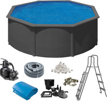 Swim & Fun Basic Pool, Ø550x120 cm, antracitgrå