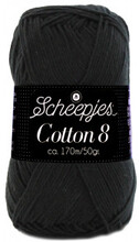 Scheepjes Cotton 8 Garn Unicolor 515 Svart