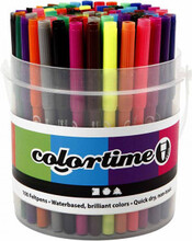Colortime-pennor, mixade frger, spets 2 mm, 100 st./ 1 hink