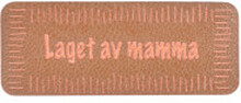 Norsk Label "Laget av Mamma" Imiterat lder Brun 5x2 cm - 1 st