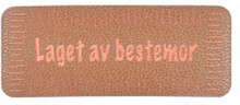 Norsk Label "Laget av Bestemor" Imiterat lder Brun 5x2 cm - 1 st