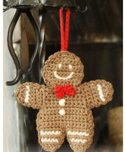 Gingy by DROPS Design - Pepparkaksgubbe Julpynt Virk-mnster 15x14 cm - Gingy by DROPS Design