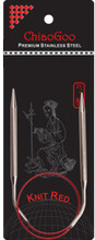 ChiaoGoo Knit Red Rundstickor Rostfritt Kirurgiskt Stl 40 cm 3.5 mm